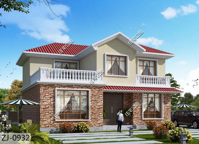 12x12米農村二層別墅設計圖，大堂屋、5室2廳，適合養老生活