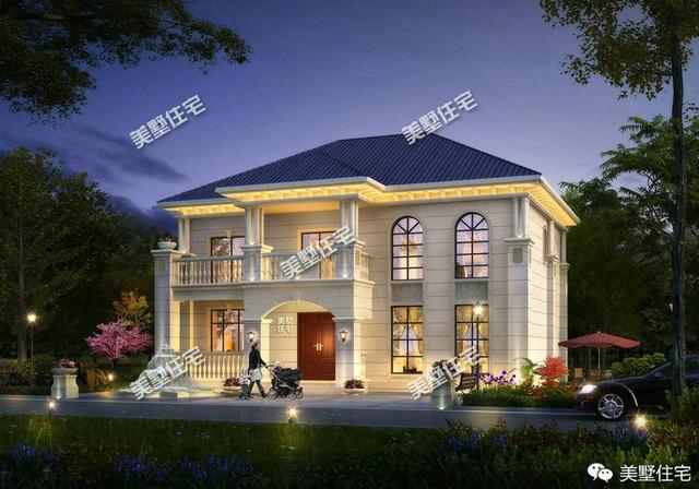 8套新農(nóng)村小二層別墅設(shè)計圖，設(shè)計都帶陽臺，毛坯造價30萬左右