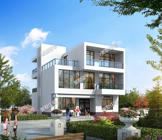 現(xiàn)代簡約型三層別墅設(shè)計，8臥6衛(wèi)帶露臺，經(jīng)濟實用人人夸！