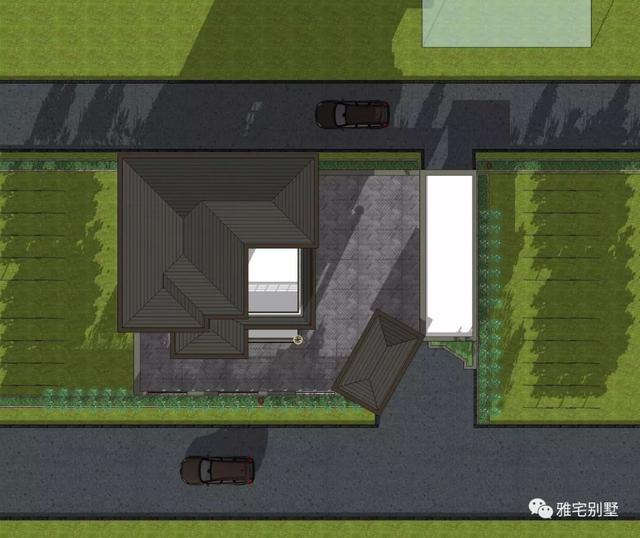 帶地下室的農(nóng)村三層新中式別墅設(shè)計圖，挑空客廳，大露臺設(shè)計。