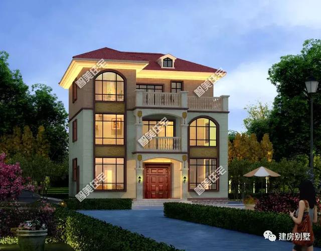 124平三層農村小洋樓設計圖，家人住的好，生活才更有奔頭