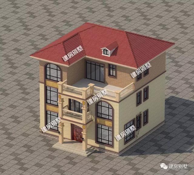 124平三層農村小洋樓設計圖，家人住的好，生活才更有奔頭