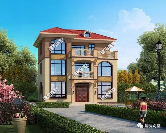 124平三層農村小洋樓設計圖，家人住的好，生活才更有奔頭