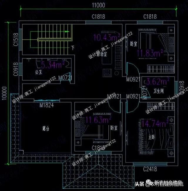 6套140平以內的農村三層別墅設計圖，戶型趕緊選好了，明年就開工建房吧。