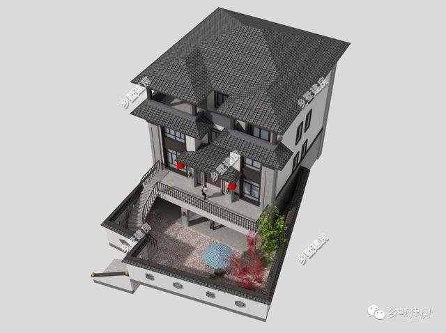 四層經(jīng)典中式別墅設(shè)計(jì)圖，新老元素的混合搭配很漂亮，不比歐式差