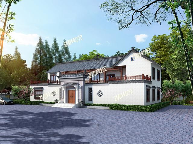 經典二層徽派四合院，在村里建一棟，鄰居看了天天來串門！