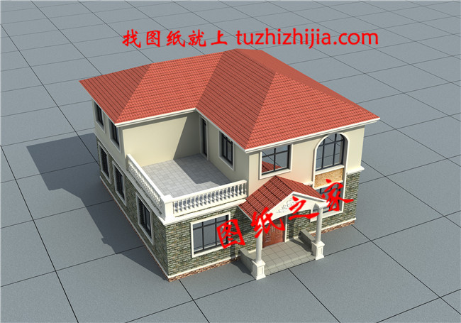 12×12米農村二層經濟型自建房設計圖,設計了6間臥室