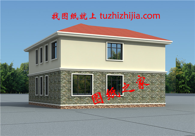 12×12米農村二層經濟型自建房設計圖,設計了6間臥室