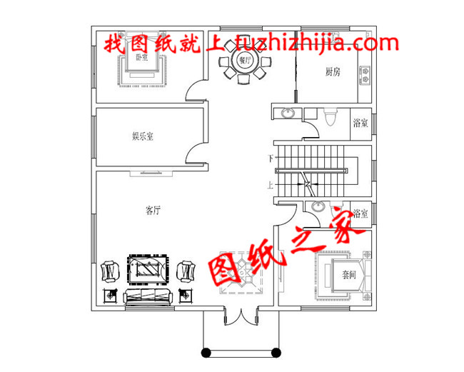12×12米農村二層經濟型自建房設計圖,設計了6間臥室