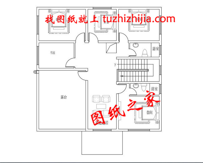 12×12米農村二層經濟型自建房設計圖,設計了6間臥室