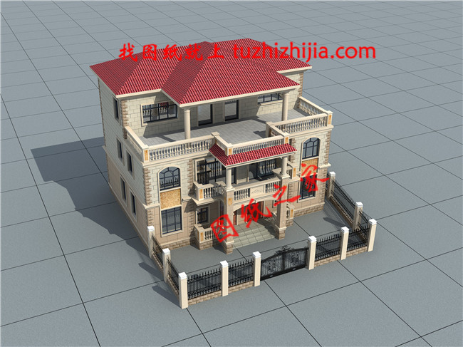 2019新款農(nóng)村三層雙拼自建房設計圖，占地150平米左右，單戶75平米