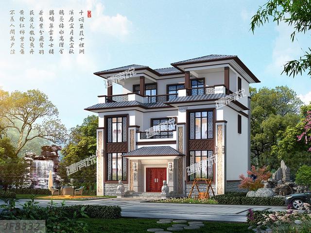 125平三層新中式別墅設計圖，低調不張揚，簡直是小宅基地的福音，建到就是賺到。