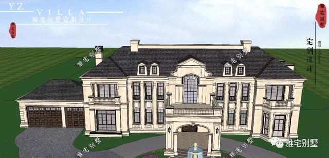 帶半地下室的二層復式樓房設計圖，對稱設計，舒適享受鄉村生活