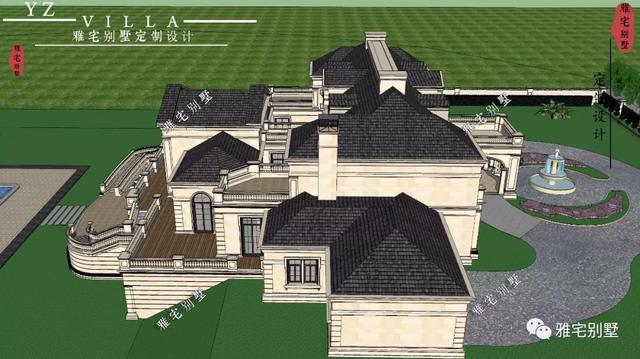 帶半地下室的二層復式樓房設計圖，對稱設計，舒適享受鄉村生活