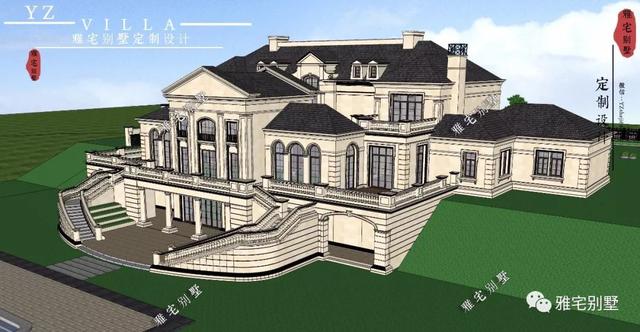 帶半地下室的二層復式樓房設計圖，對稱設計，舒適享受鄉村生活