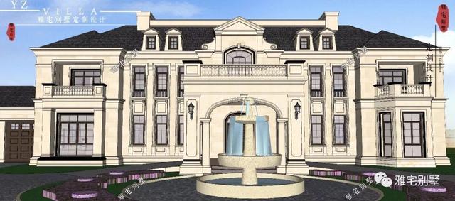 帶半地下室的二層復式樓房設計圖，對稱設計，舒適享受鄉村生活