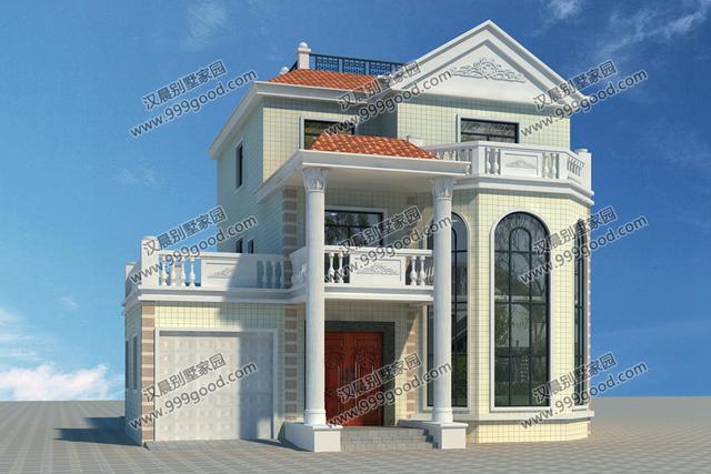 占地117平的三層別墅設計圖，帶車庫，帶實景效果圖，小戶型中的精品！