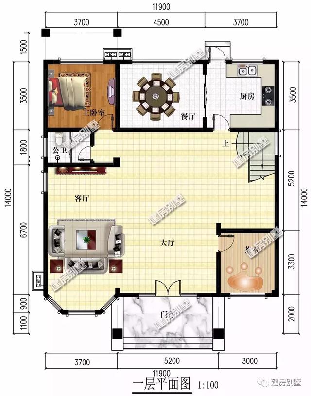 兩棟帶空中涼亭的四層樓房設計圖，既方便看風景，又很漂亮。