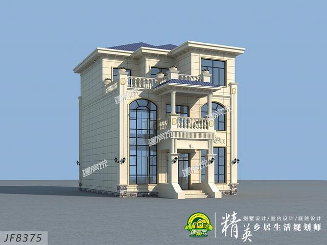 三層歐式別墅設計圖，面寬僅9米，外觀豪華氣派，簡直是小宅基地的福音！