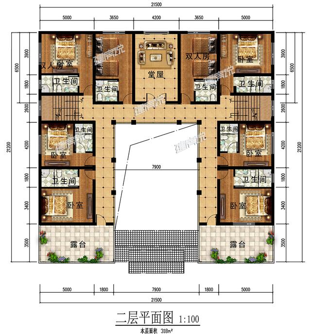 大氣三層四合院，占地方正，漂亮又接地氣，是開民宿最佳戶型。
