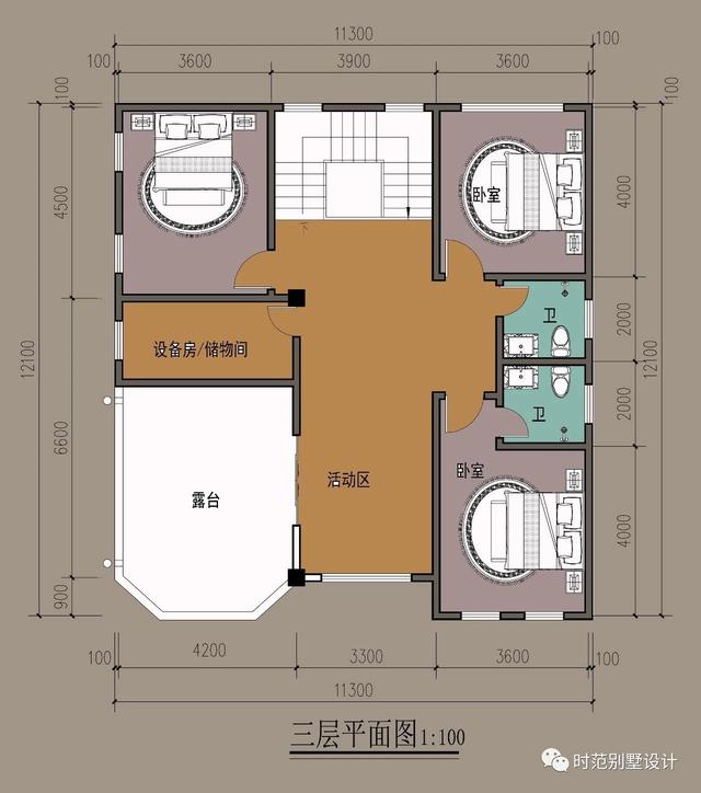 三層高檔別墅設計圖，造型宏偉高大，臥室多，享受悠閑精致的鄉村生活