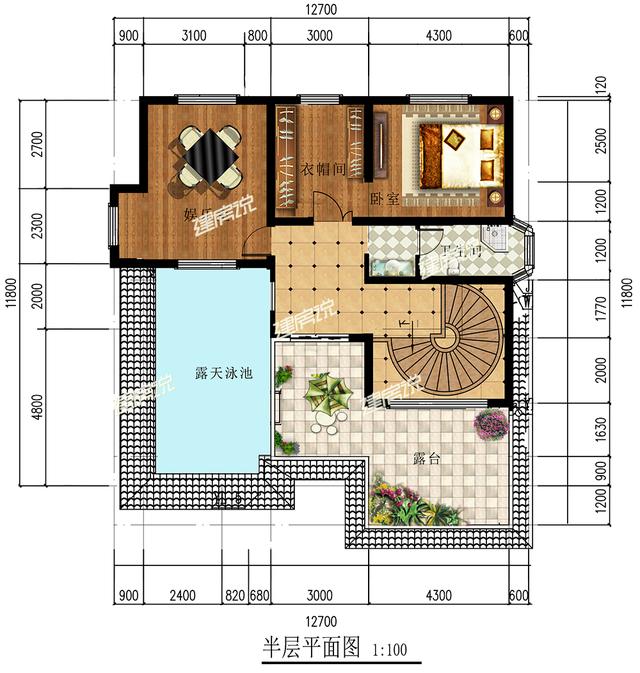 帶架空層的三層別墅設計圖，占地雖小，卻豪氣沖天，耐看！