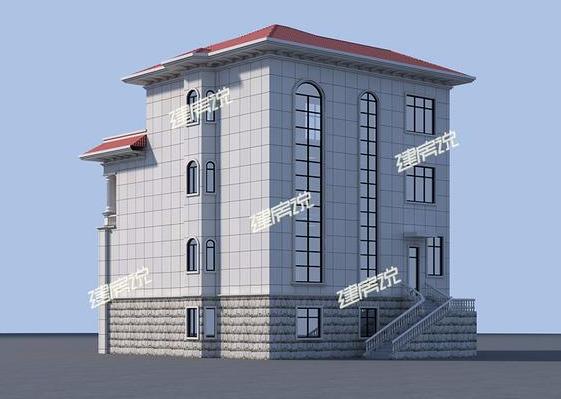 帶架空層的三層別墅設計圖，占地雖小，卻豪氣沖天，耐看！