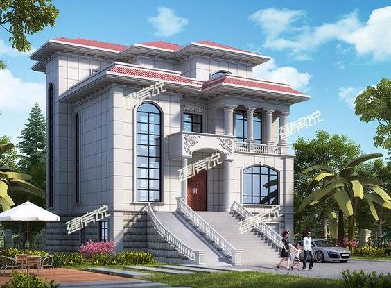 帶架空層的三層別墅設計圖，占地雖小，卻豪氣沖天，耐看！