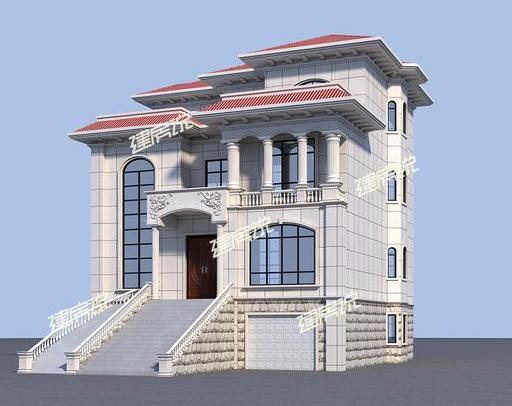 帶架空層的三層別墅設計圖，占地雖小，卻豪氣沖天，耐看！