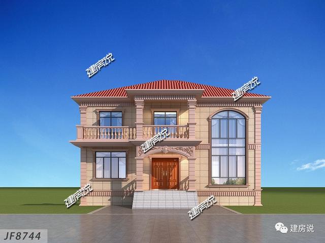 帶地下車庫的二層歐式別墅設計圖，外觀簡約大氣，四方八穩，好戶型，不容錯過