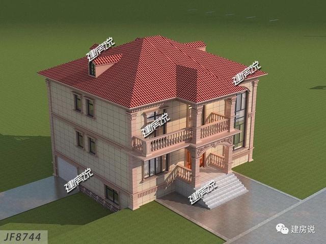 帶地下車庫的二層歐式別墅設計圖，外觀簡約大氣，四方八穩，好戶型，不容錯過