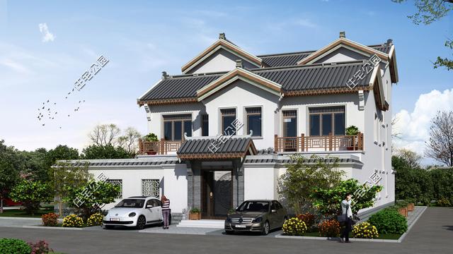 中式合院才是建房首選，13×16米雙庭院戶型設計圖，打造愜意鄉村生活