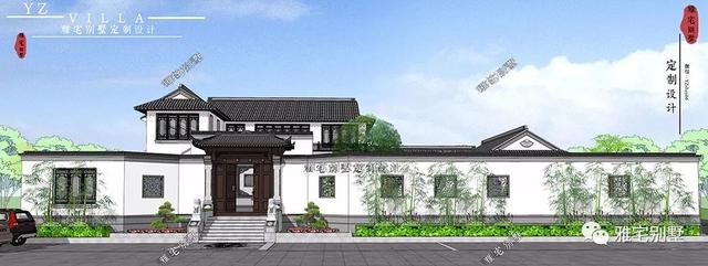 兩層唯美新中式別墅設計圖推薦，錯落有致，盡顯江南小情調