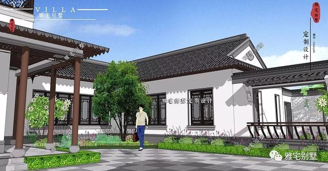 兩層唯美新中式別墅設計圖推薦，錯落有致，盡顯江南小情調