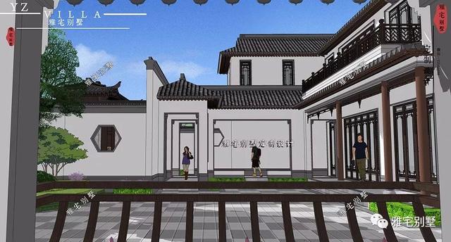 兩層唯美新中式別墅設計圖推薦，錯落有致，盡顯江南小情調