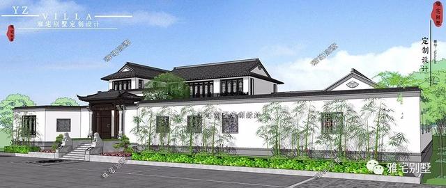 兩層唯美新中式別墅設計圖推薦，錯落有致，盡顯江南小情調