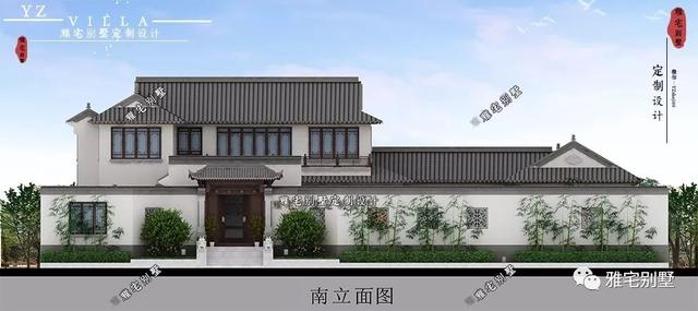 兩層唯美新中式別墅設計圖推薦，錯落有致，盡顯江南小情調