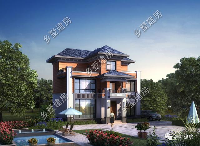 這款12X9米的小別墅設計圖實在太美了！茶室+雙露臺完美設計！