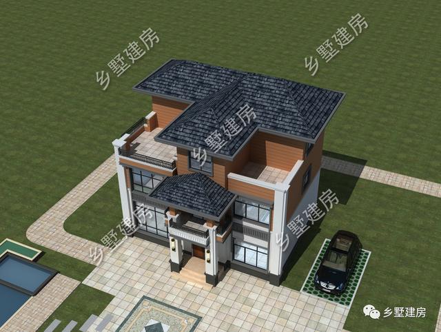 這款12X9米的小別墅設計圖實在太美了！茶室+雙露臺完美設計！