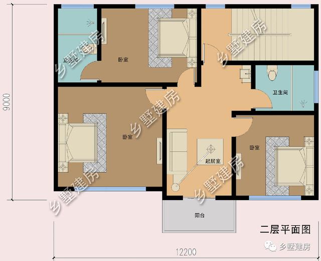 這款12X9米的小別墅設計圖實在太美了！茶室+雙露臺完美設計！