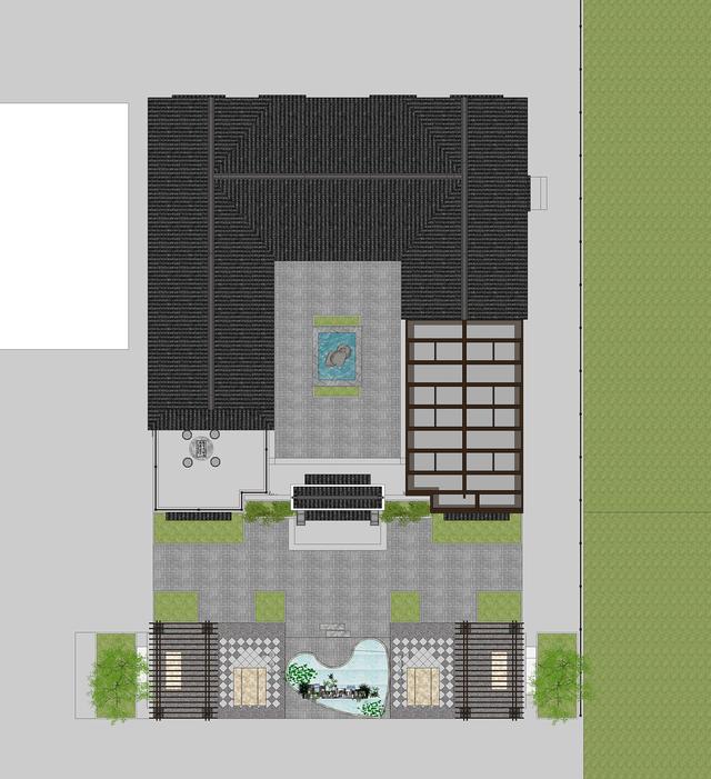 合院中式別墅設計圖，東方神韻之美，至高至上的境界