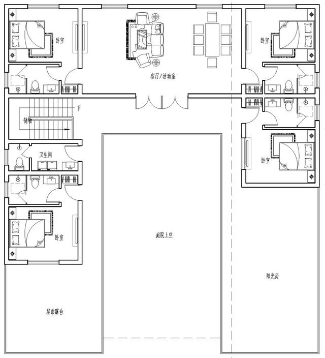 合院中式別墅設計圖，東方神韻之美，至高至上的境界