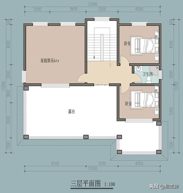 歐式別墅設(shè)計(jì)圖，家庭KTV配頂層露臺(tái)，生活享受引鄉(xiāng)親羨慕，造價(jià)60萬(wàn)