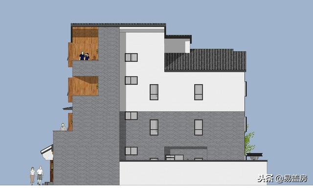廣東農村別墅設計圖，中庭車庫采光都有，這外觀真美