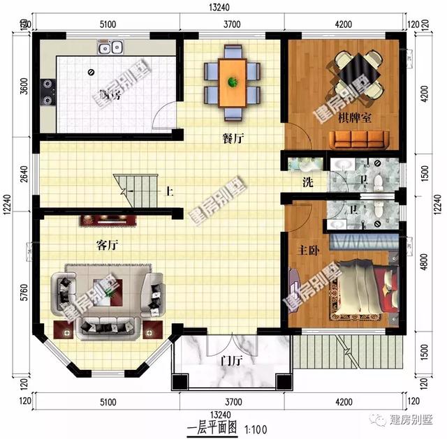13.2×12.1米三層小別墅設計圖，帶架空層做車庫，大氣又實用