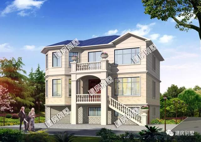 13.2×12.1米三層小別墅設計圖，帶架空層做車庫，大氣又實用