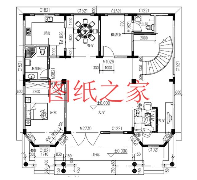 160平米的二層別墅設(shè)計圖，14X12米方正又實用，農(nóng)村建房的首選戶型！