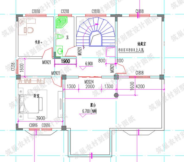 三層自建房設計圖13×10米2廳7房，30萬帶挑空客廳飄窗套房露臺