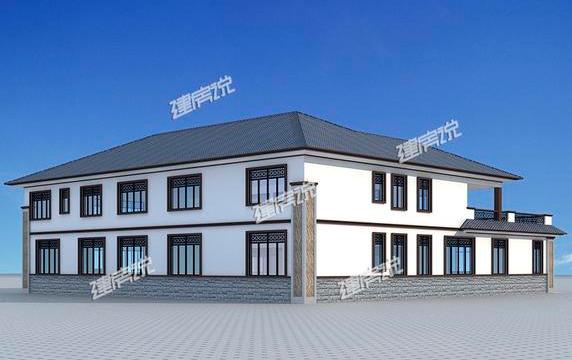 帶車庫的四合院別墅設(shè)計(jì)圖紙，設(shè)計(jì)很不錯，外觀很氣派！