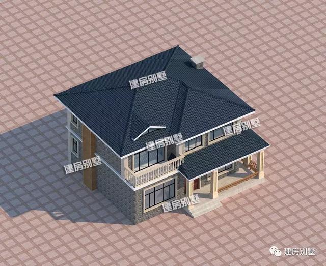 二層小洋樓設(shè)計圖，11.65×9.55米，南北通透，23萬建起來